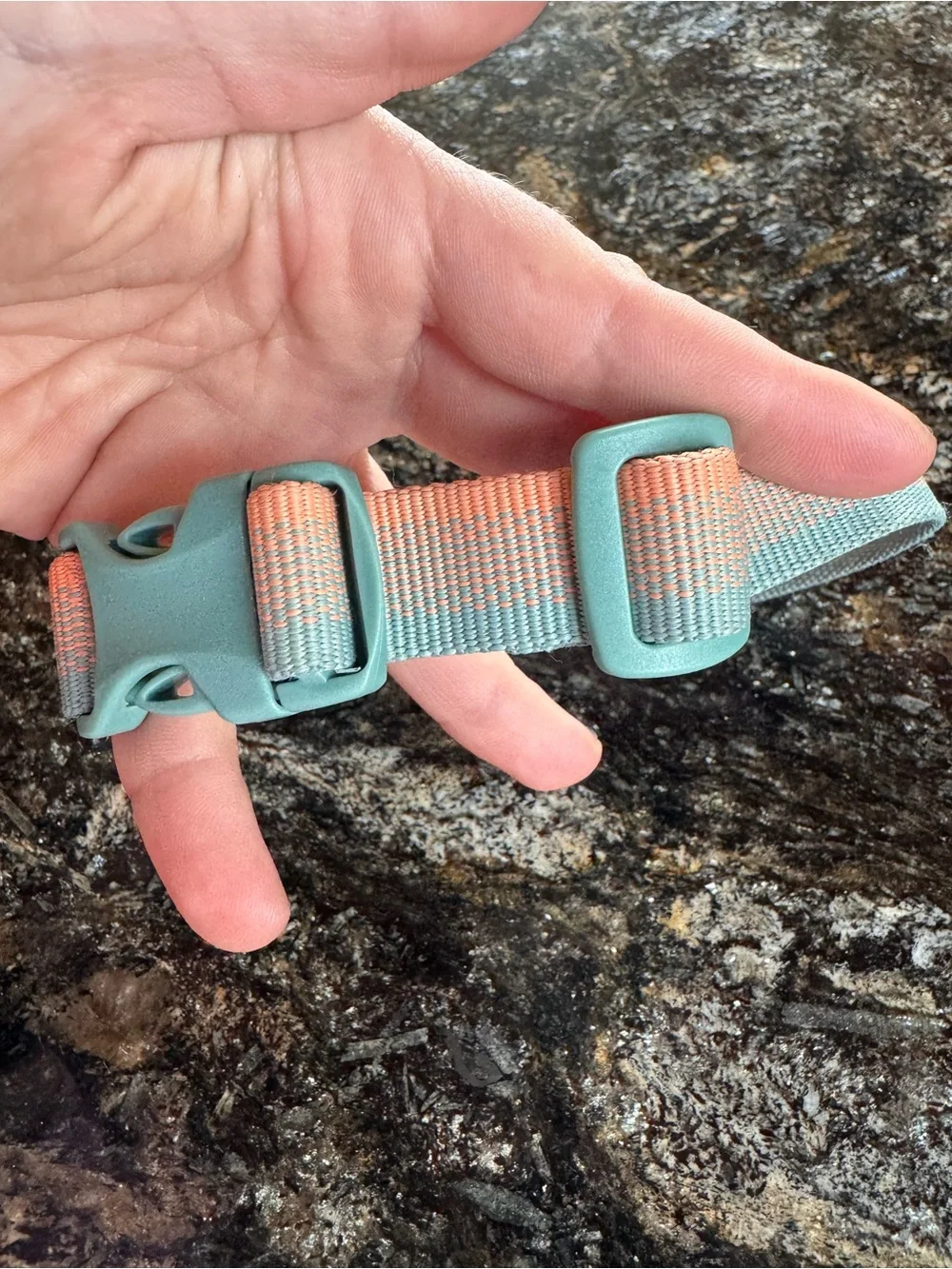 Ruffwear Two-Tone Coral and Mint Adjustable Dog Collar S